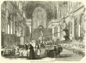 Igreja em Paris convertida em hospital, novembro de 1870 de English School