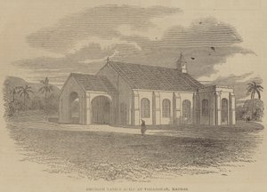 Igreja construída recentemente em Vizianagram, Madras (gravura) de English School