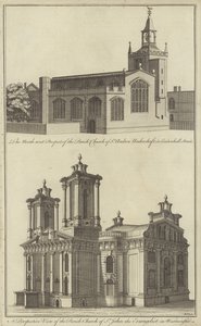 Igreja de St Andrew Undershaft em Leadenhall Street e Igreja de São João Evangelista em Westminster, Londres