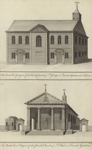 Igreja, de, st george, rainha, quadrado, perto, Holborn, e, igreja, de, st paul, covent, jardim