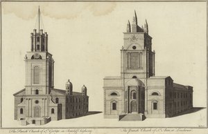 Igreja, de, st george, Ratcliff, rodovia, e, igreja, de, st john, Limehouse, londres de English School