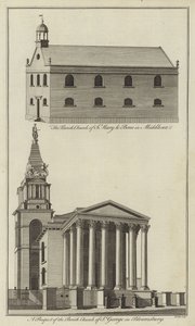 Igreja de St Marylebone em Middlesex e Igreja de St George em Bloomsbury, Londres
