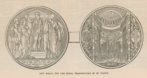 Medalha da cidade para o Real Thanksgiving em St Pauls Cathedral, Londres de English School