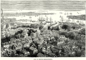 Cidade de Boston, Massachusetts (gravura) de English School