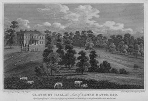 Claybury Hall, a sede de James Hatch (gravura) de English School