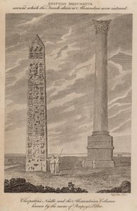 Agulha de Cleópatra e a Coluna Alexandrina conhecida pelo nome de Pompeys Pillar de English School