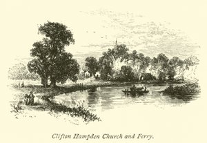 Igreja e balsa de Clifton Hampden de English School