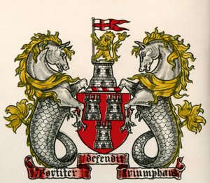 Brasão de armas, Newcastle-on-Tyne, Inglaterra de English School