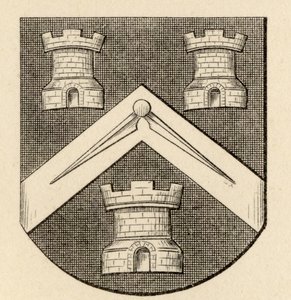 Brasão de armas da Companhia dos Maçons, de "A História da Maçonaria, volume II", publicado por Thomas C. Jack, Londres, 1883 de English School