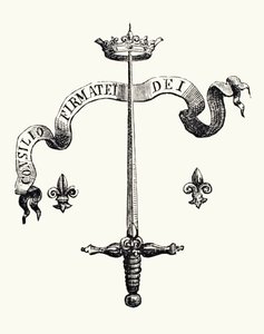 Brasão de armas da família de Joana d&39;Arc, 1878 de English School