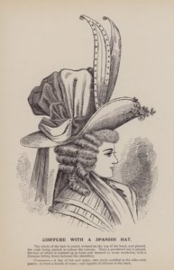 Coiffure com um chapéu espanhol (gravura) de English School