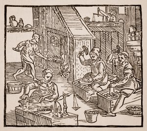 Coiners at Work, 1577 (foto sépia) de English School
