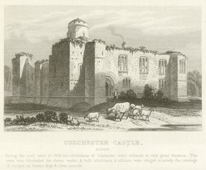 Colchester Castle, Essex (gravura) de English School