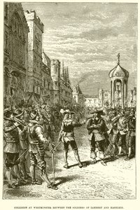 Colisão em Westminster entre os soldados de Lambert e Haselrig de English School