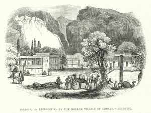 Colossae, representada pela Aldeia Moderna de Khonas, Arundell (gravura) de English School