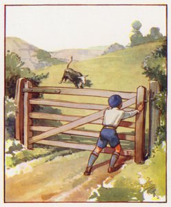 Comandos: Fechar o portão rapidamente (litografia a cores) de English School