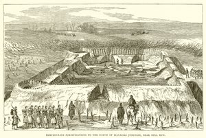 Fortificações confederadas ao norte de Manassas Juction, perto de Bull Run