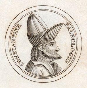 Constantine XI Palaiologus, do &39;Crabb&39;s Historical Dictionary&39;, publicado em 1825 de English School