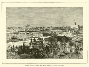 Constantinopla, do cemitério de Mohammedan, Scutari de English School
