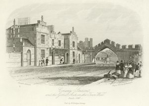 Estação Conwy e o arco gótico na muralha da cidade, construído em 1847 de English School