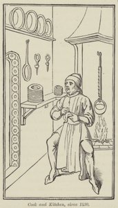 Cook and Kitchen, cerca de 1430 (gravura) de English School