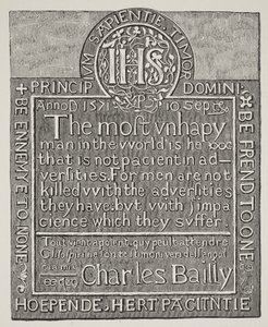 Cópia de uma escultura de Charles Bailly, da parede da Torre de Beauchamp, Torre de Londres, 1571 de English School
