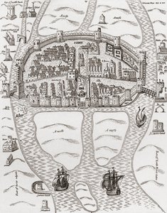 Cork, County Cork, Irlanda, em 1633, de "Uma Breve História do Povo Inglês" por JR Green, publicado em 1893 de English School