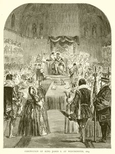 Coroação do rei Jaime I em Westminster, 1603 de English School