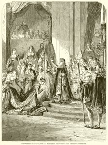 Coroação de Napoleão I: Napoleão Coroando a Imperatriz Josefina de English School