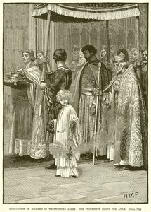 Coroação de Richard na Abadia de Westminster: a procissão ao longo do corredor de English School