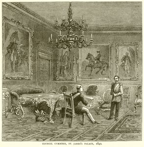 Câmara do Conselho, St. Jamess Palace, 1840 de English School