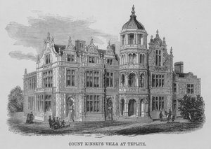 Villa do Conde Kinski em Teplitz (gravura) de English School