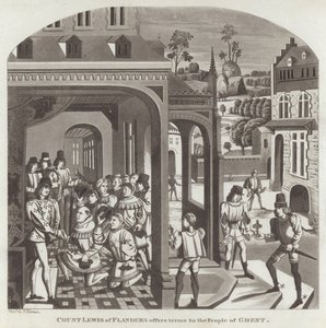 Conde Lewis de Flandres oferece termos para o povo de Ghent de English School
