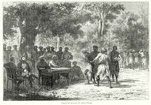 Tribunal de justiça na selva (gravura) de English School