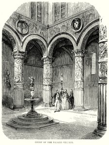 Tribunal do Palazzo Vecchio (gravura) de English School