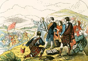 Covenanters atacados pelas tropas do rei de English School