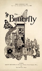 Capa da The Butterfly Magazine, publicada em 1 de março de 1899 (litografia e tipografia) de English School