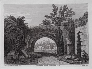 Coverham Abbey, Yorkshire (gravura) de English School