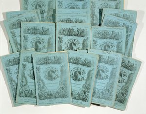 Capas das edições mensais de Little Dorrit, de Charles Dickens (1812-1870), publicadas c. 1856 de English School