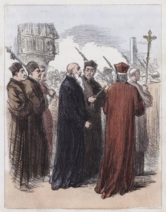 Cranmer led to Execution (gravação colorida) de English School