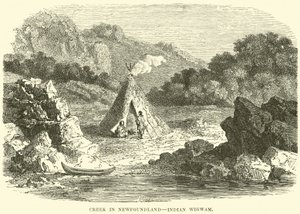 Riacho, em, newfoundland, indianas, wigwam de English School