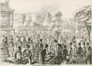 Cremorne Gardens, Londres, no auge da temporada de English School