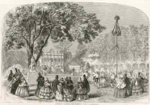 Cremorne Gardens, Londres, a dança do maypole de English School