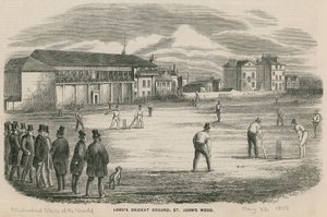 Jogo de críquete no Lords Cricket Ground, St Johns Wood de English School