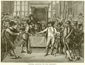 Cromwell dissolvendo o longo Parlamento de English School
