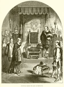 Cromwell tomando o juramento como protetor de English School