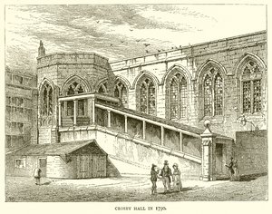 Crosby Hall em 1790 de English School