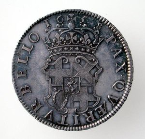 Coroa de Oliver Cromwell (1599-1658), London Mint, 1658 (reverso) (prata) (para anverso ver 168061) de English School