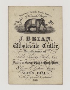 Cutler, J Brian, cartão de comércio de English School