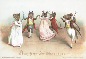 Ratos da dança na roupa, cartão de Natal de English School